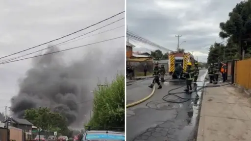 Incendio de gran magnitud dejó una casa completamente calcinada en Nacimiento 