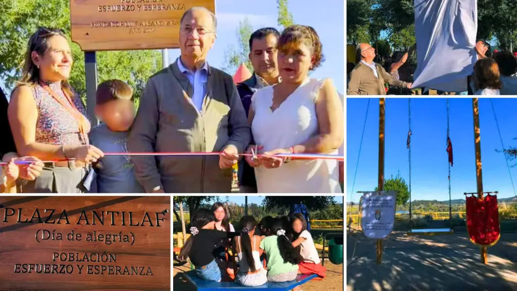 Autoridades y vecinos participaron del corte de cinta y del descubrimiento del nombre del nuevo espacio comunitario., Municipalidad de Los Ángeles