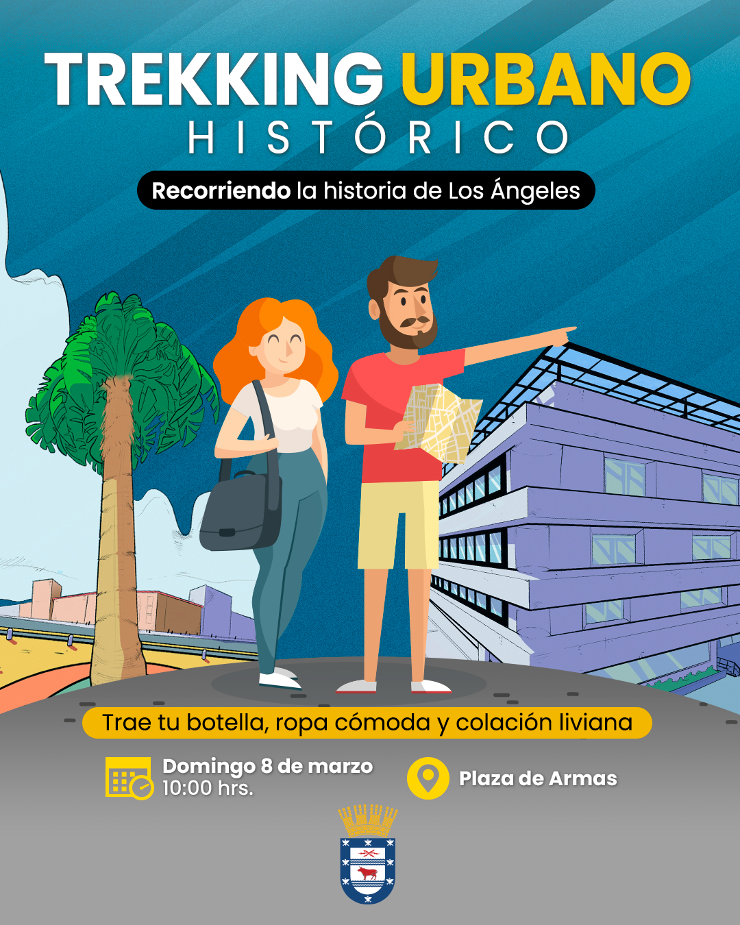 Actividad organizada por el municipio contempla un recorrido guiado a pie por el centro de la ciudad. / Municipalidad de Los Ángeles