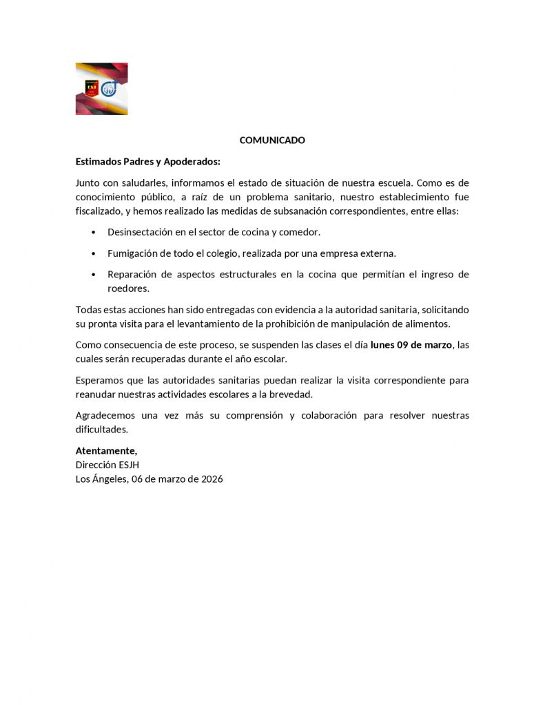 Comunicado Público / Escuela San José de Huaqui