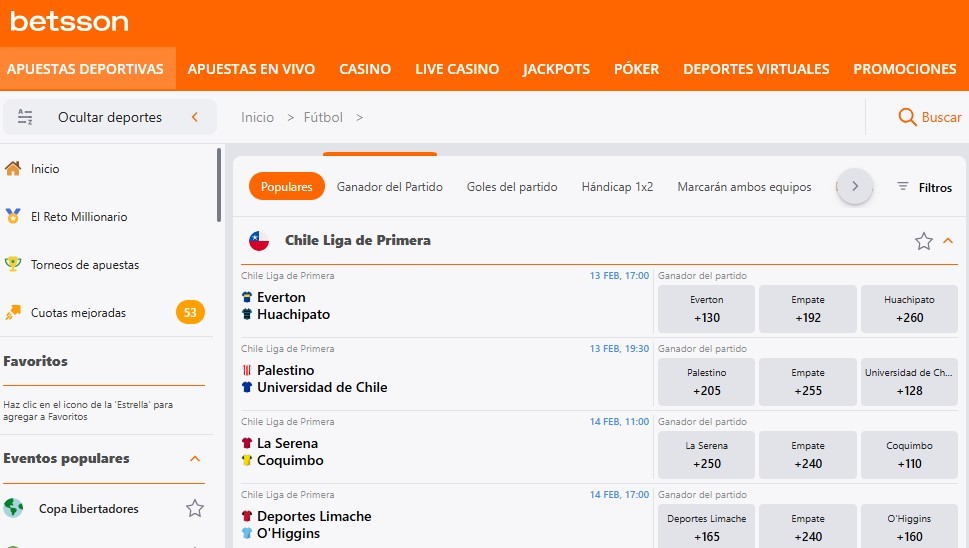 Ejemplo práctico de cuotas americanas / Betsson