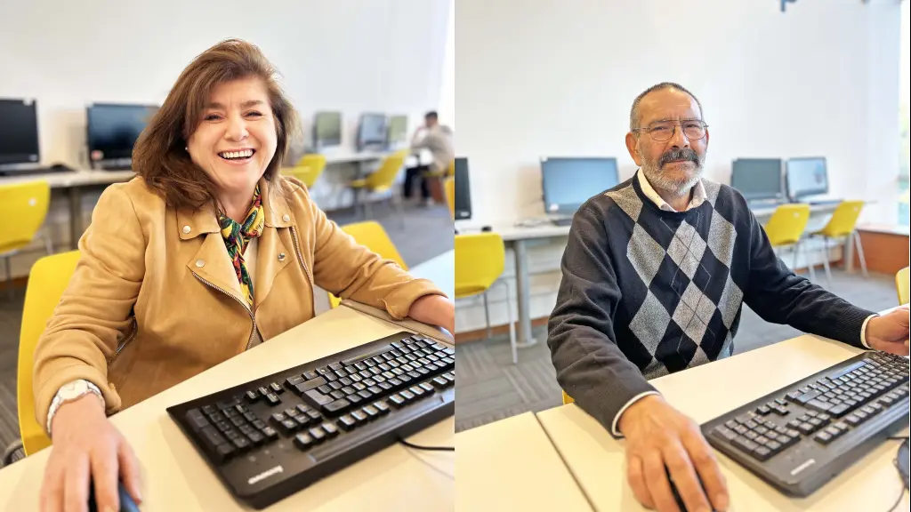 Olivia Patricia Meza Castillo y César Octavio Giliberto, ambos beneficiarios de la Beca Dorada de INACAP.