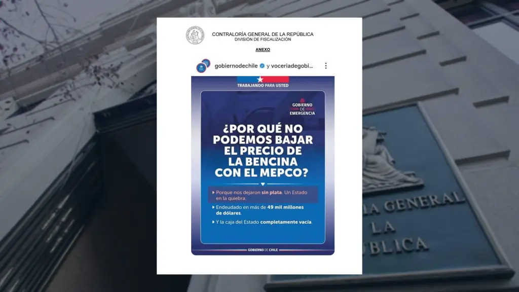 Oficio de la Contraloría se originó tras una publicación difundida en redes sociales oficiales sobre el Mepco, cuyo contenido es objeto de revisión., @Contraloriacl