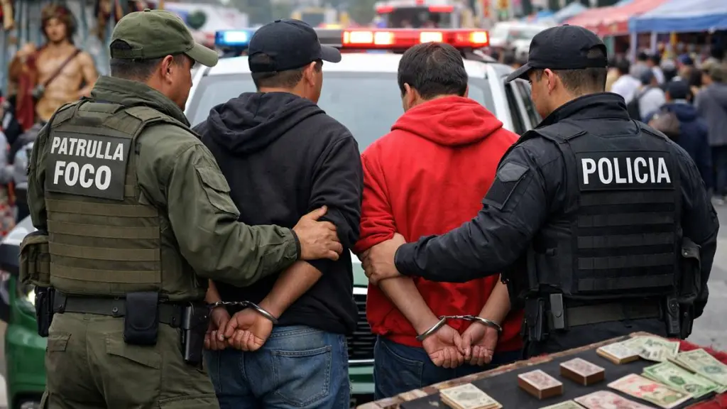 Procedimiento policial permitió la detención de dos personas en el centro de Yumbel, en medio de servicios preventivos desplegados durante la festividad religiosa., Imagen de contexto generada por IA