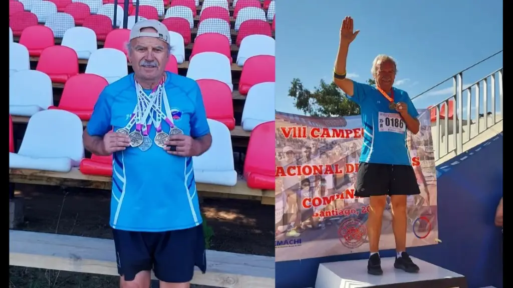Alejandro Bustamante celebra uno de sus triunfos en la temporada 2026, donde a sus 75 años continúa brillando en el atletismo máster nacional., La Tribuna