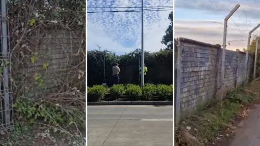 Captan a sujetos robando cierres perimetrales a metros del Hospital de Los Ángeles