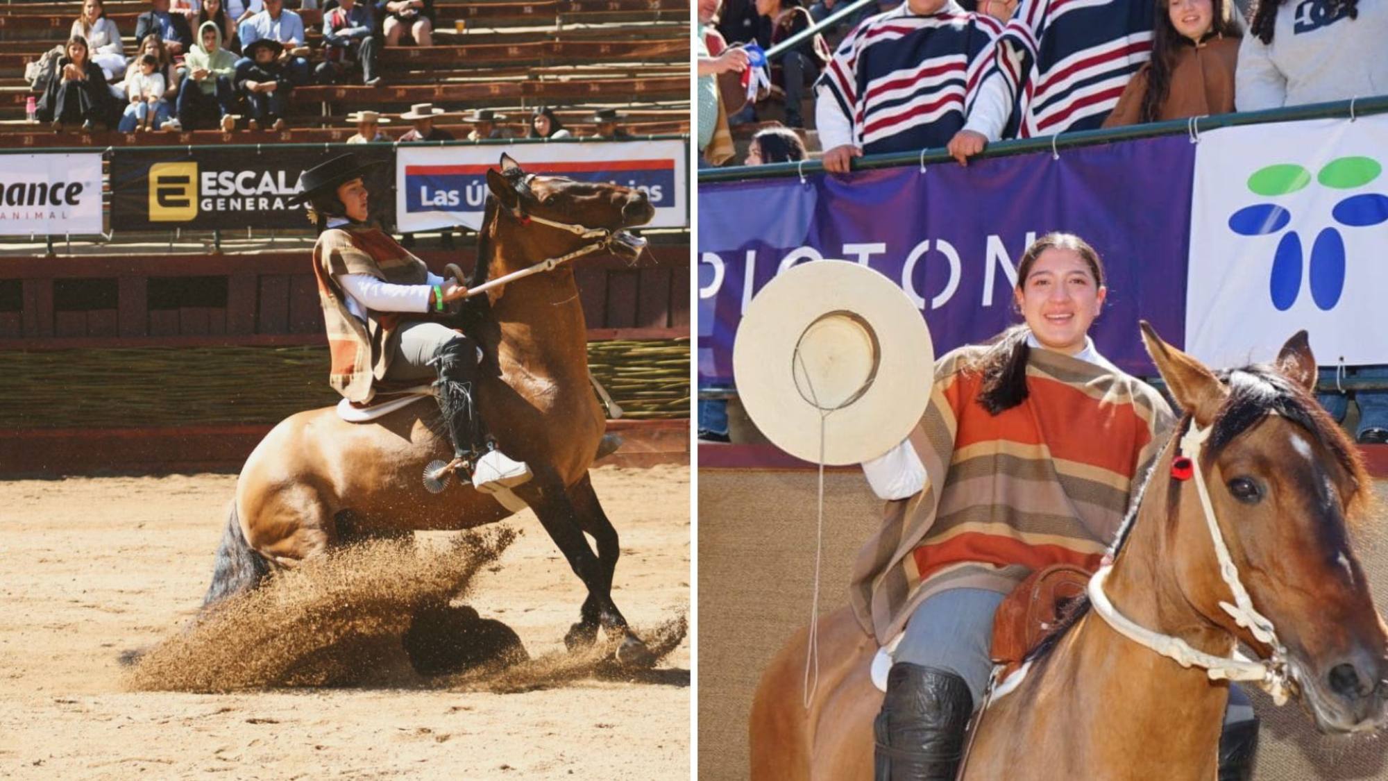 Angelina de 17 años se corona campeona nacional de movimiento a la rienda en Rancagua