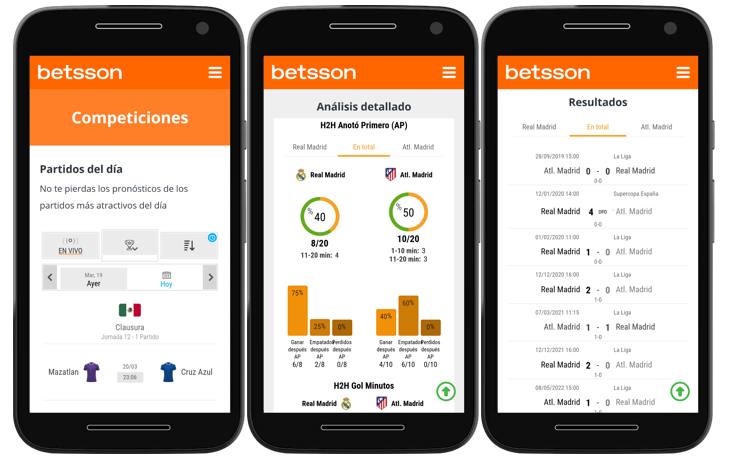 Score app de Betsson Chile / Betsson