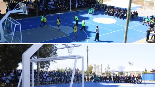 Inauguran nueva carpeta en multicancha del Liceo Bicentenario de Los Ángeles