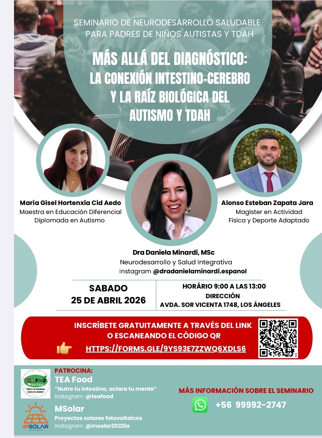Seminario de Neurodesarrollo Saludable            Más Allá del Diagnóstico: La Conexión Intestino-Cerebro y La Raíz Biológica del Autismo y TDAH / Cedida