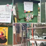 Quiosco de avenida Ricardo Vicuña presentó daños en su estructura y carteles instalados tras el hecho registrado este lunes en el centro de Los Ángeles., Cedidas