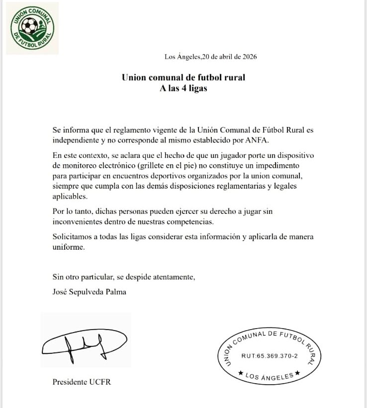 El comunicado de la Unión Comunal de Fútbol Rural que generó cuestionamientos / La Tribuna