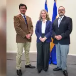 De izquierda a derecha, Francisco Brovelli, futuro director del Campus Los Ángeles; Jacqueline Sepúlveda, rectora electa de la Universidad de Concepción; y Mauricio Rondanelli, futuro subdirector del recinto, durante la presentación del equipo que asumirá funciones a partir del 14 de mayo., Cedida