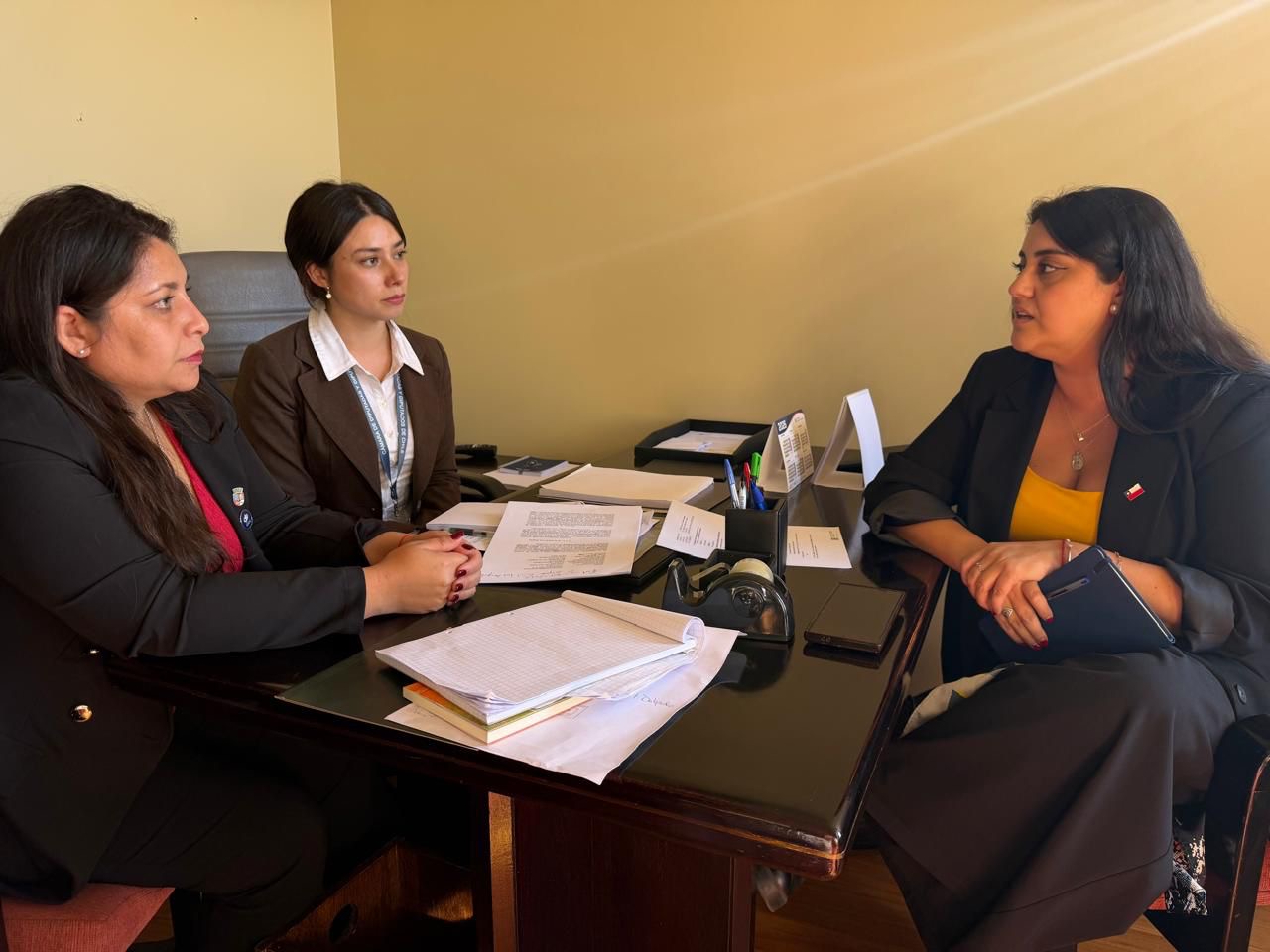 La diputada Lilian Betancurt y la subsecretaria de Vivienda, Natalia Aguilar, analizaron los antecedentes jurídicos para destrabar la construcción de los comités San Lorencito II y Unión Esperanza en la comuna de Quilleco. / Comunicaciones Lilian Betancurt