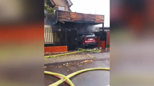 Incendio afecta a vivienda en Villa Galilea de Los Ángeles