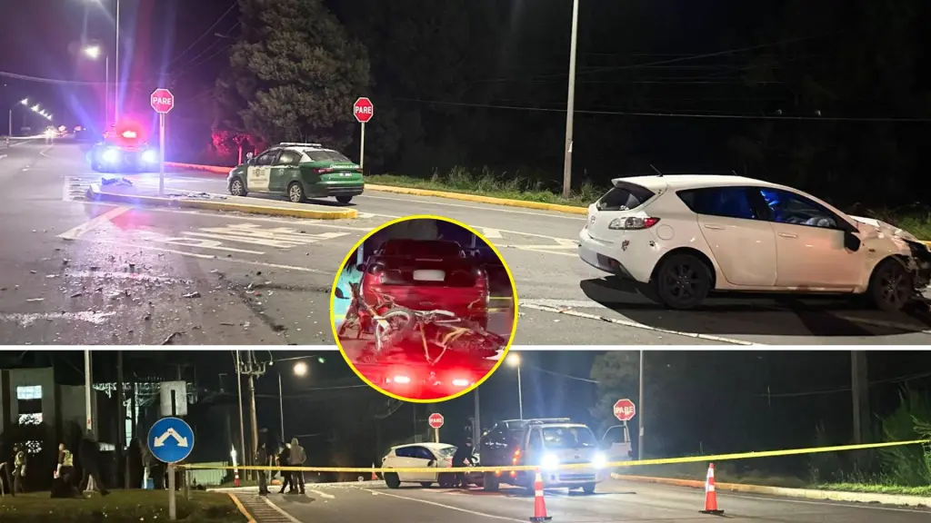El accidente ocurrió la noche del martes frente al acceso al Molino Biobío, en avenida Las Industrias de Los Ángeles., Jorge Monares - La Tribuna