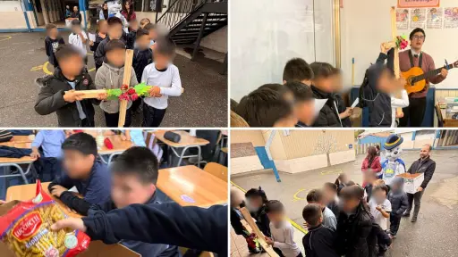 Alumnos de 2° básico impulsaron campaña solidaria inspirada en la Cruz de Mayo en Los Ángeles