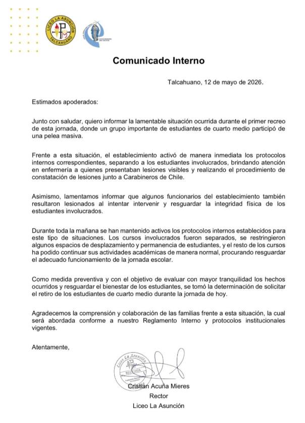 Comunicado  / Liceo La Asunción