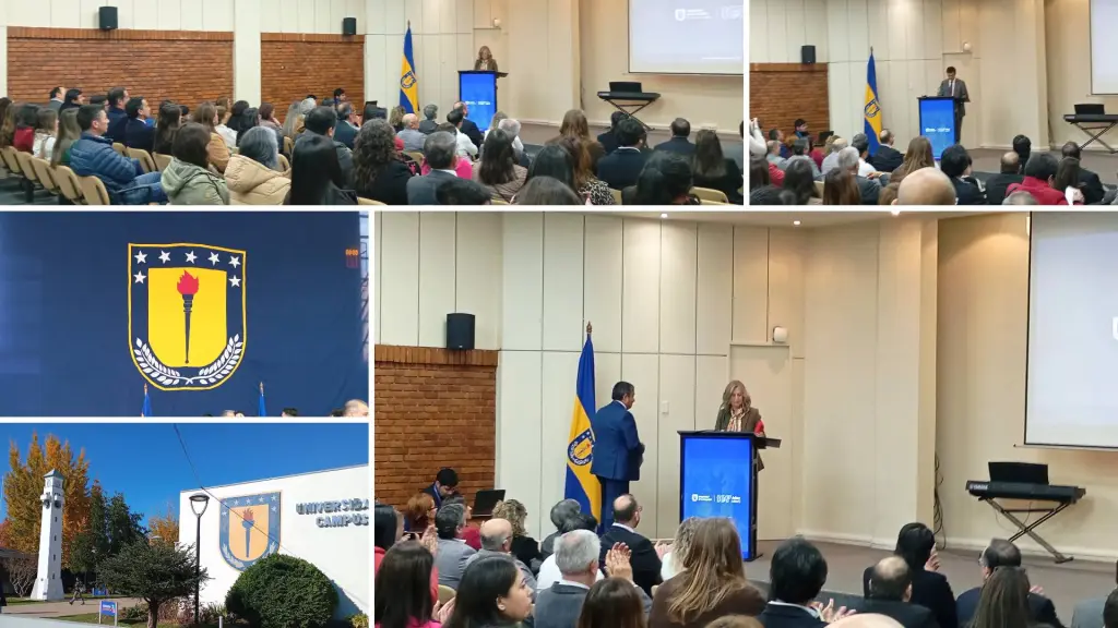 Autoridades universitarias, representantes comunales y miembros de la comunidad académica participan en la ceremonia por los 64 años del Campus Los Ángeles de la UdeC., Nicolás Maureira | La Tribuna