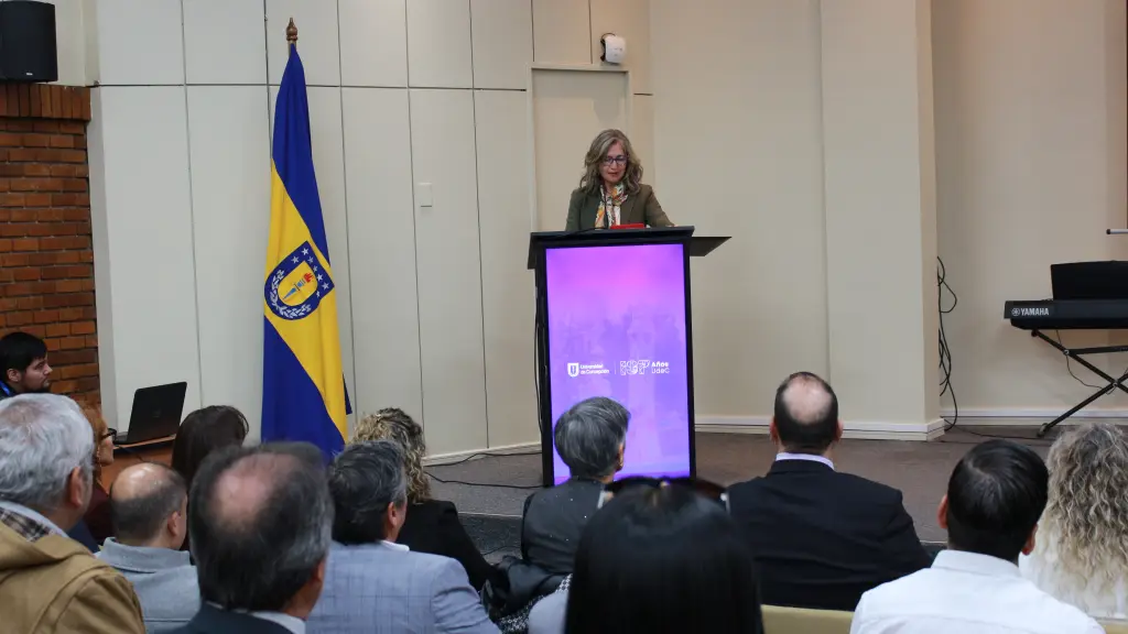 Rectora Jacqueline Sepúlveda Carreño, entregó discurso inaugural. | Universidad de Concepción