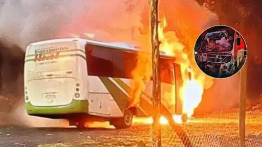 Microbús resulta destruido por incendio en sector Abanico de Antuco: conductora salió ilesa