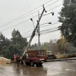 Choque de vehículo contra poste, Municipalidad de Mulchén