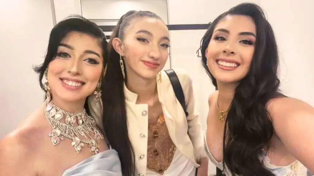 Javiera Ponce, Thammy Palma y Javiera Manríquez compartieron una fotografía tras su participación en el repechaje de Miss Universo Chile realizado en Santiago., Cedida