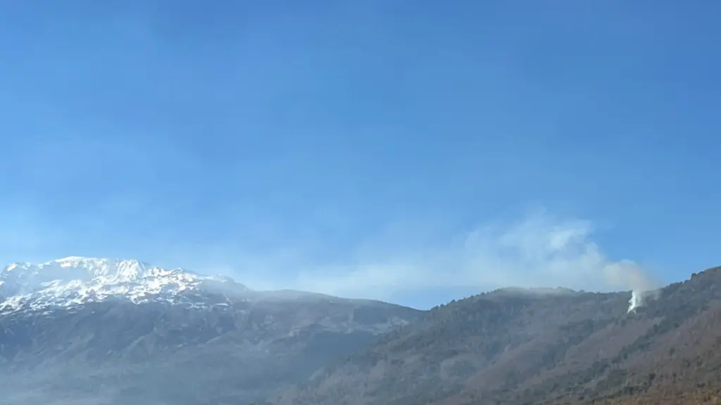 Incendio forestal en zona precordillerana de Biobío., Cedida