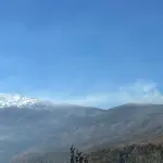 Incendio forestal en zona precordillerana de Biobío., Cedida
