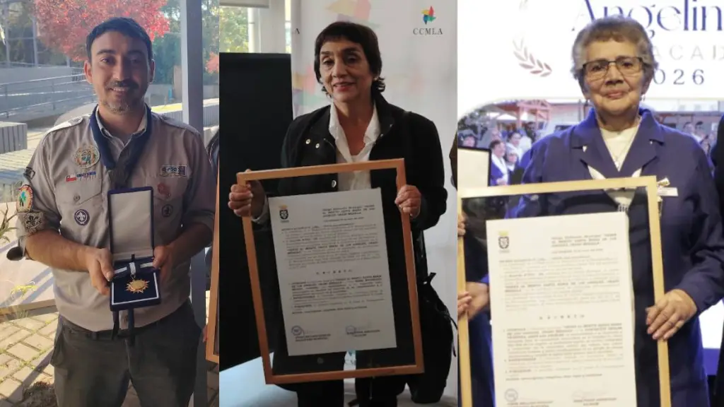 Angelinos destacados, de izquierda a derecha: Ivo Battaglia (Scout), María Magdalena Medina, Laura Palacios (AIC), La Tribuna