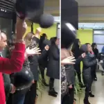 Manifestación docente en Liceo Comercial, La Tribuna