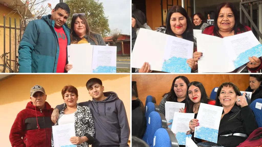 Las familias del comité “Por Nuestros Hijos” participaron en la ceremonia realizada en Tucapel, instancia en que recibieron la documentación definitiva de sus propiedades., Seremi de Vivienda y Urbanismo; Municipalidad de Tucapel