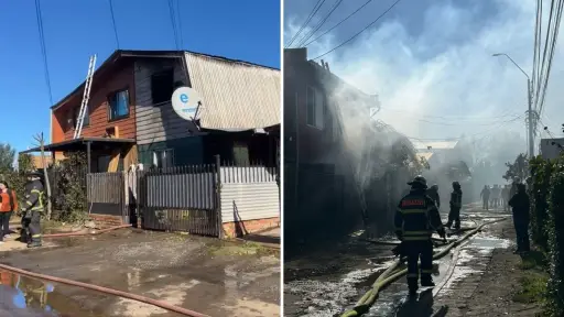 Tres viviendas con pérdida total y una dañada tras dos incendios simultáneos en Los Ángeles