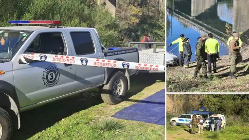 Bomberos y policías trabajaron en río Vergara tras hallazgo de hombre desaparecido en Nacimiento
