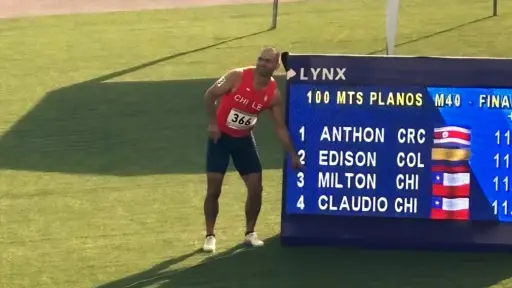 Con garra y velocidad, Milton Fuentes deja huella en el Iberoamericano Master de atletismo