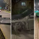 Camioneta chocó contra poste de alta tensión y se dio a la fuga en sector norte de Los Ángeles, Cedida