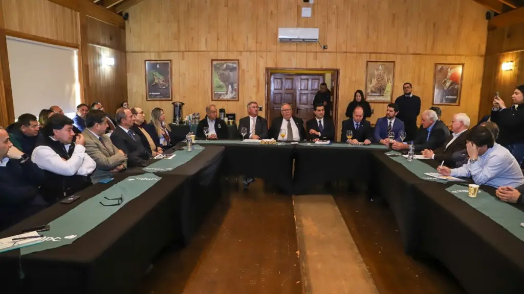 El encuentro sirvió para entregar las propuestas gremiales destinadas a la nueva Ley de Fomento Forestal y la discusión de medidas preventivas de infraestructura, como la implementación de cortafuegos y el apoyo a pequeños propietarios de la macrozona sur.