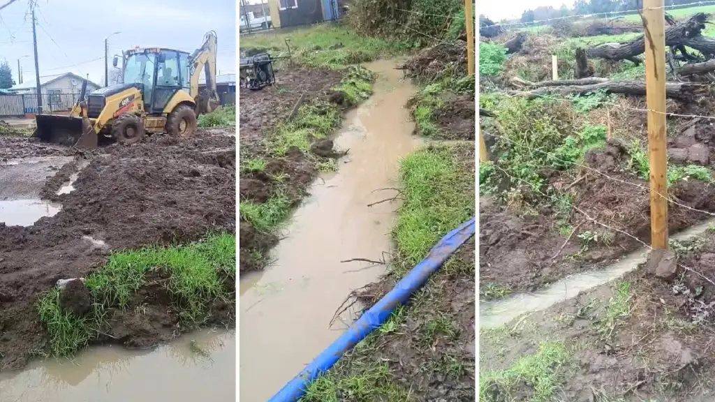 Imágenes grabadas por la vecina el 10 de junio forman parte de los antecedentes presentados para evidenciar el ingreso de agua a su propiedad., Capturas