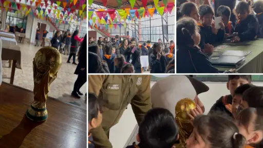 Estudiantes angelinos intercambiaron láminas del Mundial en Cambiatón Segura de Carabineros