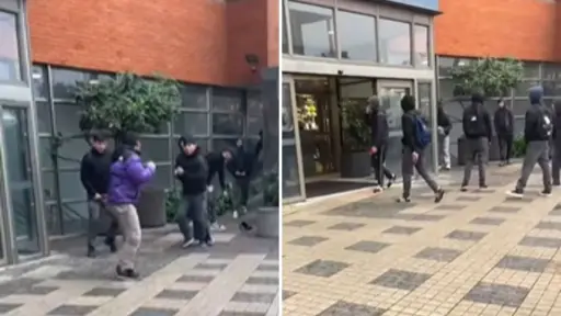 Reportan presunta pelea pactada entre estudiantes en inmediaciones del Mall de Los Ángeles