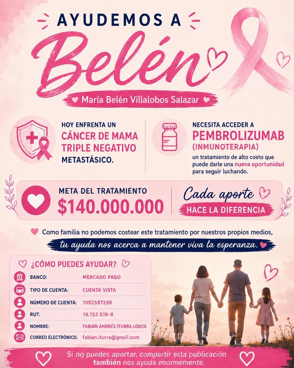 Afiche oficial campaña Ayudemos a Belén / Cedida