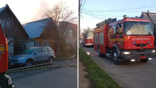 Incendio afectó a una vivienda en villa Galilea de Los Ángeles