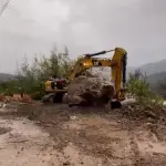 Trabajos de despeje de ruta en Alto Biobío, Cedida