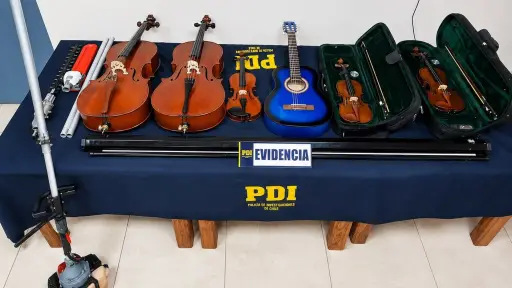 Recuperan instrumentos musicales robados desde colegio de La Araucanía