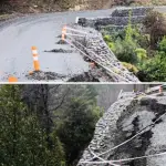 Las imágenes compartidas por el municipio evidencian los daños provocados por el deslizamiento de gaviones en la Ruta Ribera del Queuco., Municipalidad de Alto Biobío Comunicaciones Interculturales