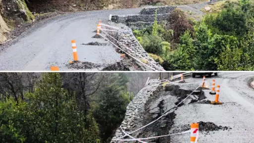 Deslizamiento de gaviones provoca daño en ruta de Alto Biobío: municipio llama a la precaución