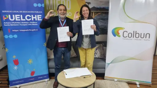 SLEP Puelche y Fundación Colbún firman convenio para fortalecer experiencias de aprendizaje en escuelas públicas de Biobío Cordillera