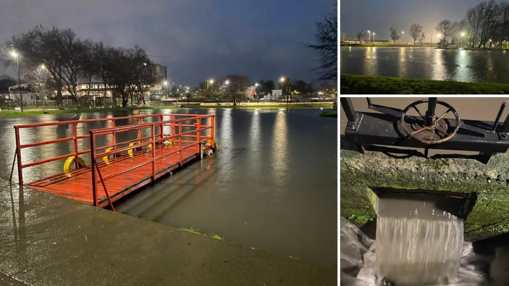 El aumento del nivel del agua se hizo visible en todo el perímetro de la Laguna Esmeralda durante la tarde de este miércoles., Nicolás Maureira | La Tribuna