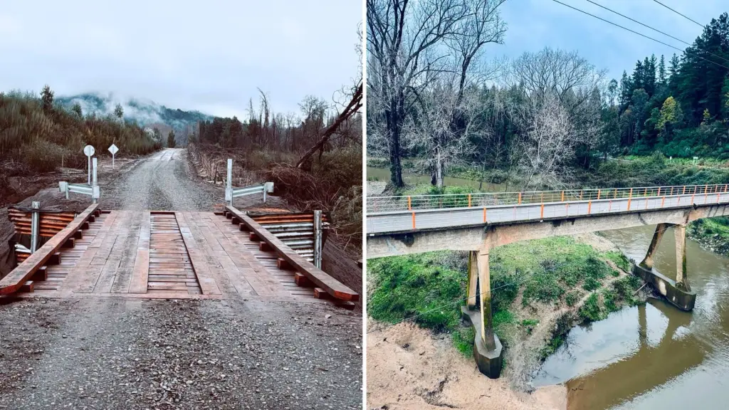 La nueva ruta Q-462 permitirá disminuir el paso de vehículos pesados por el puente Nicodahue., Municipalidad de Nacimiento
