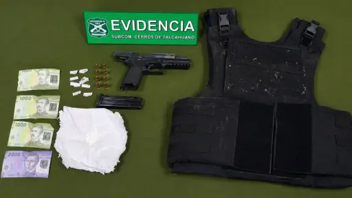 Detienen a sujeto armado y con chaleco antibalas en Talcahuano